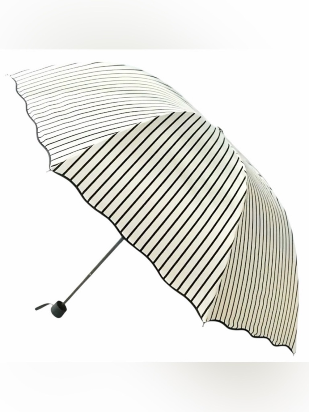 Umbrella Striped Pagoda 37.4”D Parasol 8 Bone Gothic White